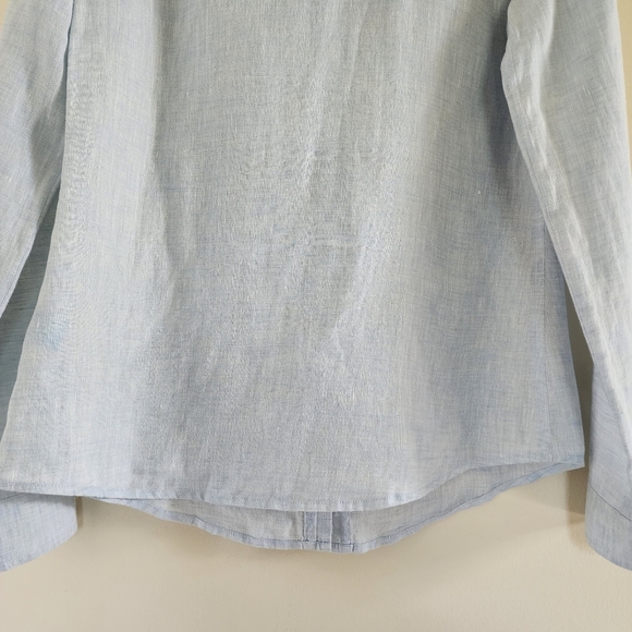 J. McLaughlin Britt Linen Shirt Button Down Light Blue Size Small - Picture 11 of 14
